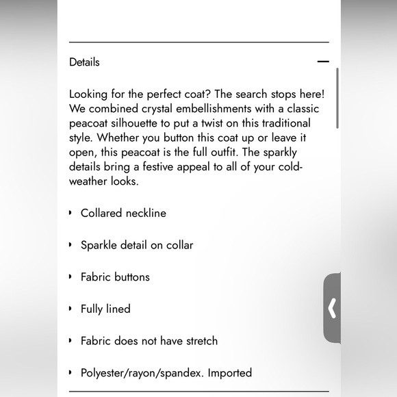 VENUS Embellished Plaid Coat, NWT, Sz 8, color: Cream Multi.  Bedazzled collar - Picture 9 of 9